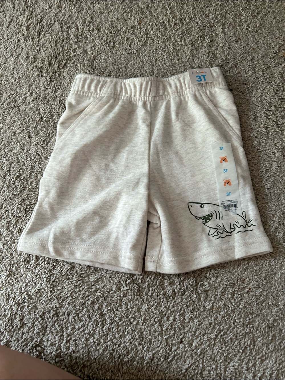 Garanimals 3T Beige Knit Shark Shorts NWT